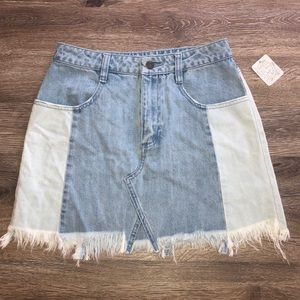 Free People Blue Denim Mini Skirt